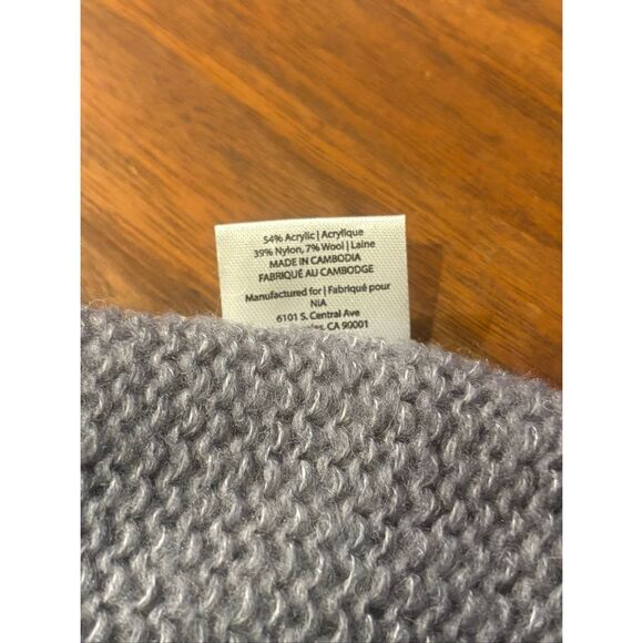 NIA Women’s Gray Knitted Wool Blend Button Down Cardigan Sweater Size S/M NWT - Picture 7 of 8
